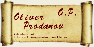 Oliver Prodanov vizit kartica